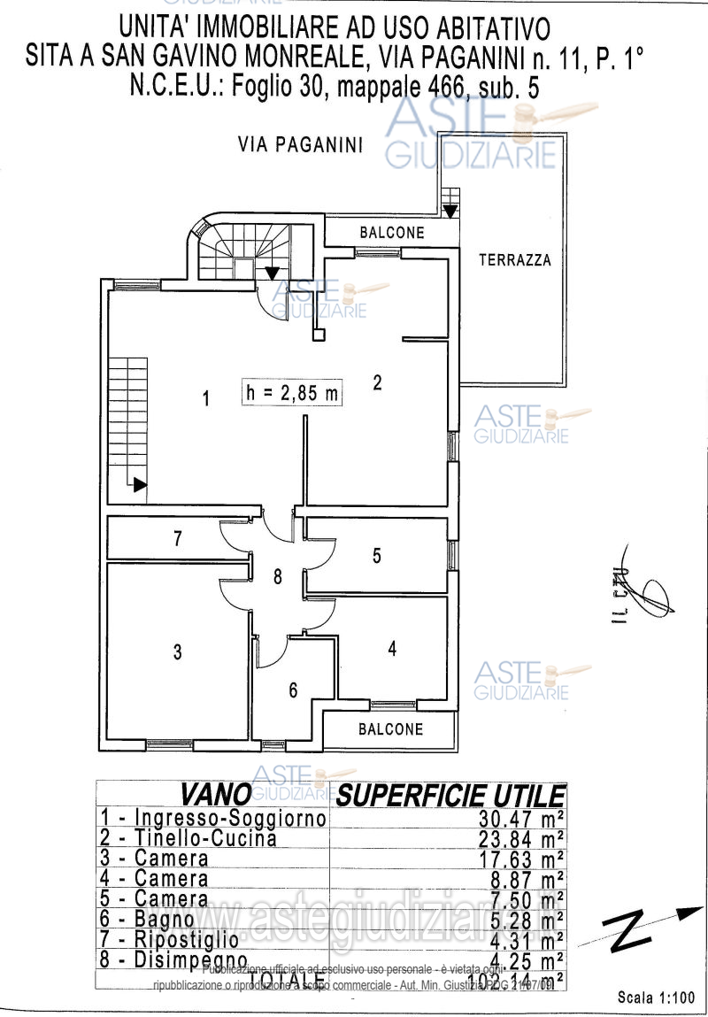 Planimetria del bene