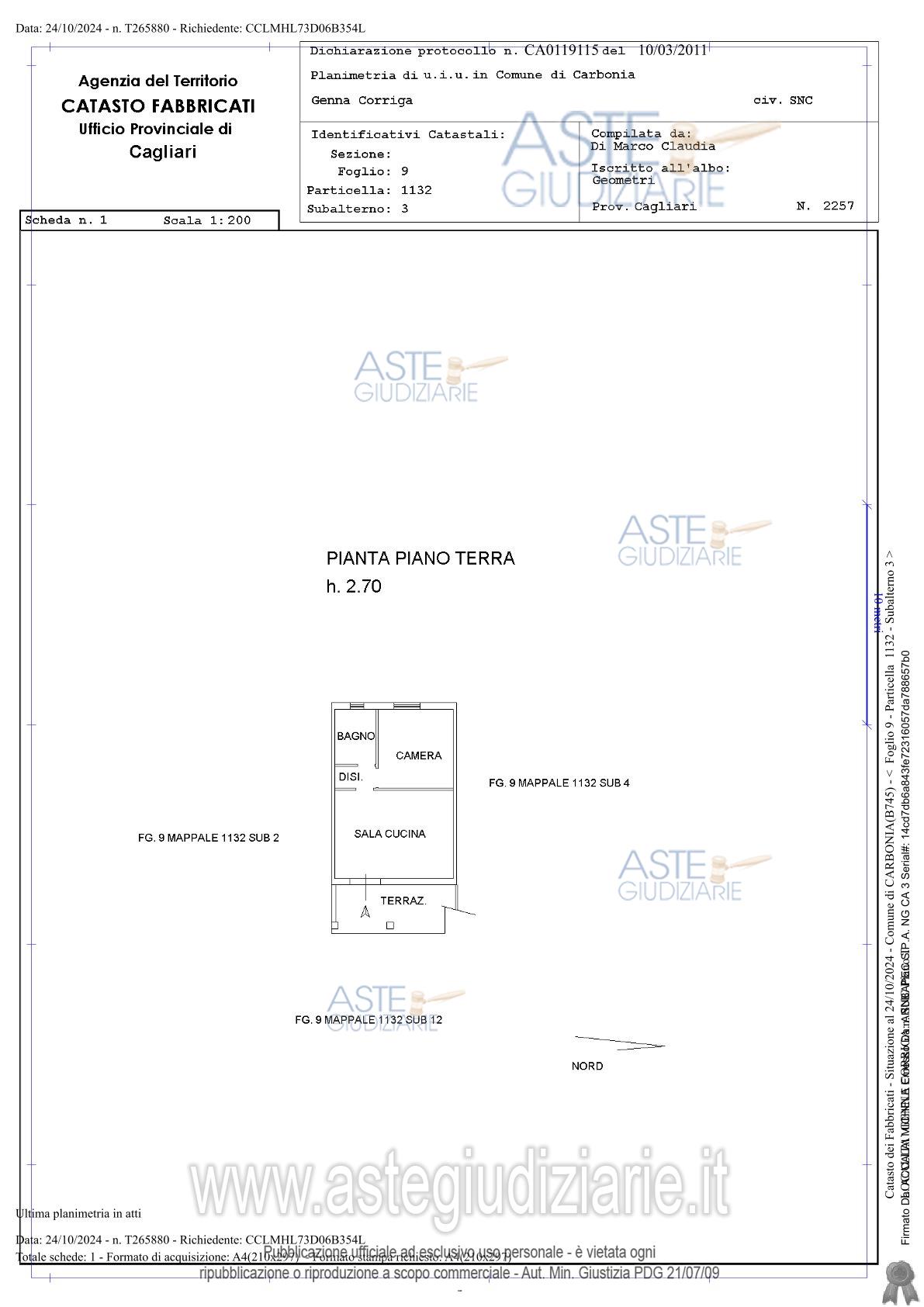 Planimetria del bene
