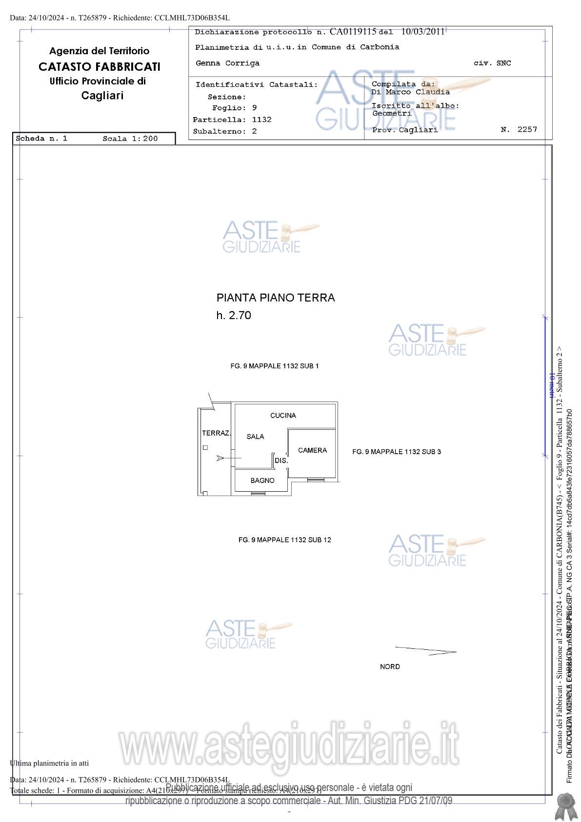 Planimetria del bene