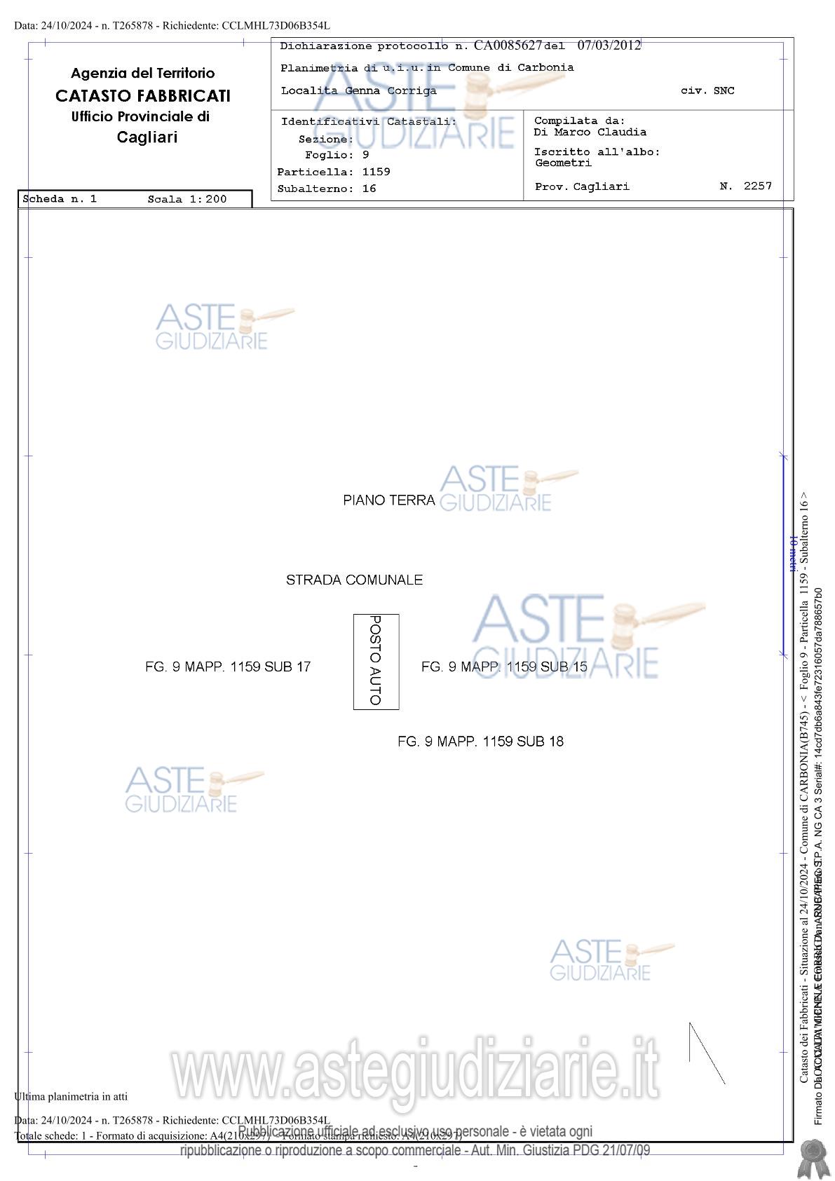 Planimetria del bene