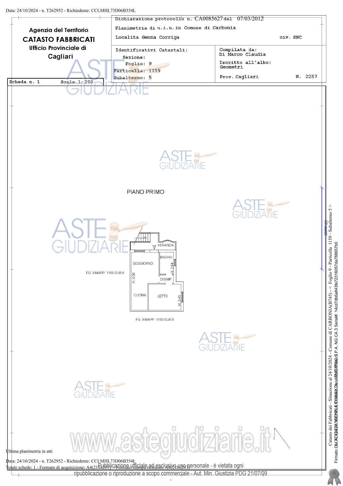 Planimetria del bene