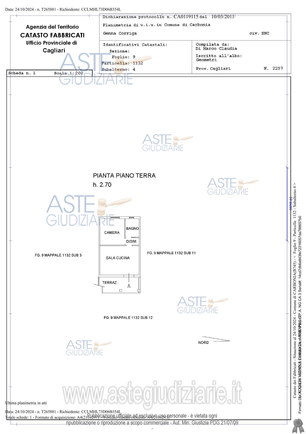 Planimetria del bene