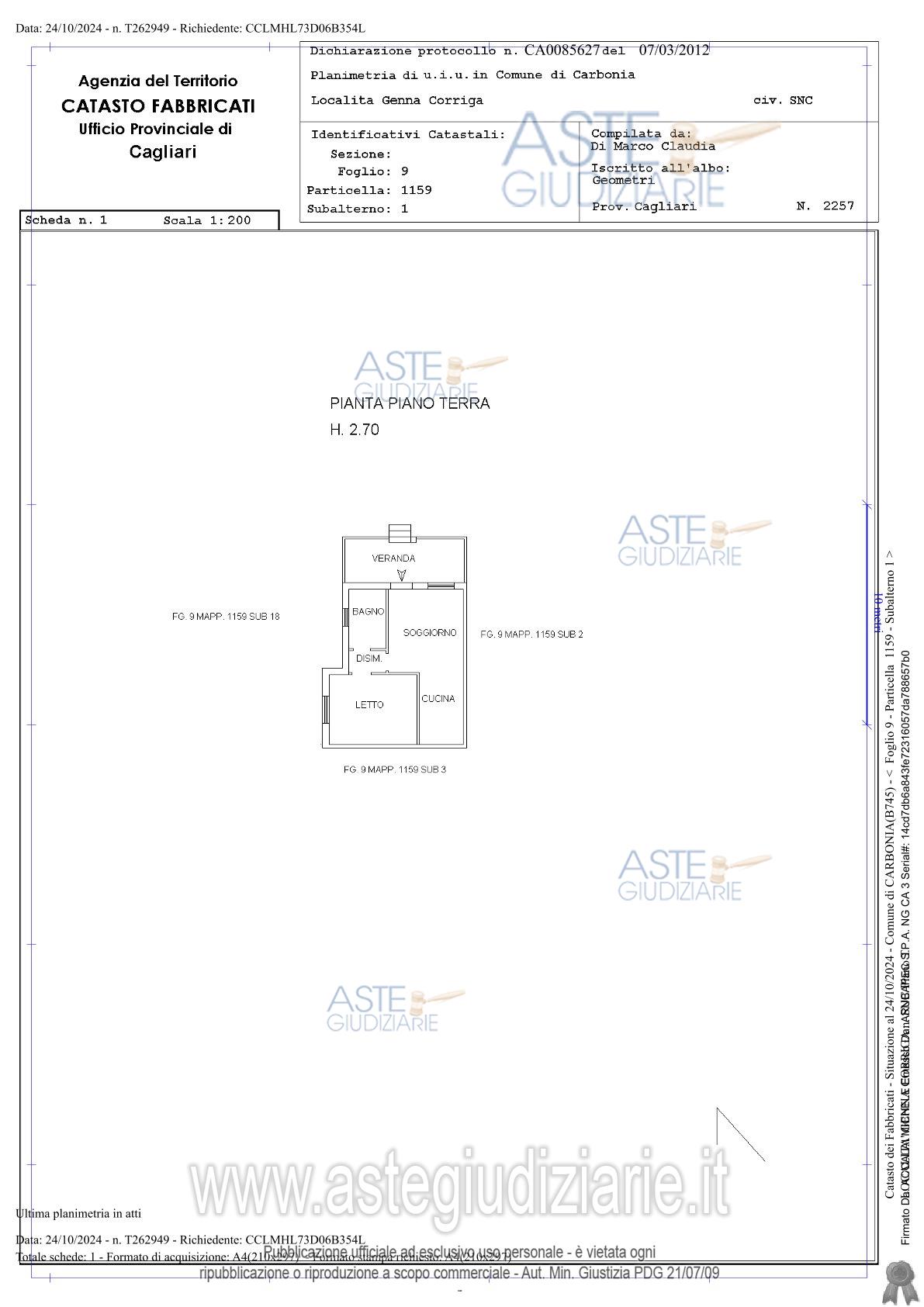 Planimetria del bene
