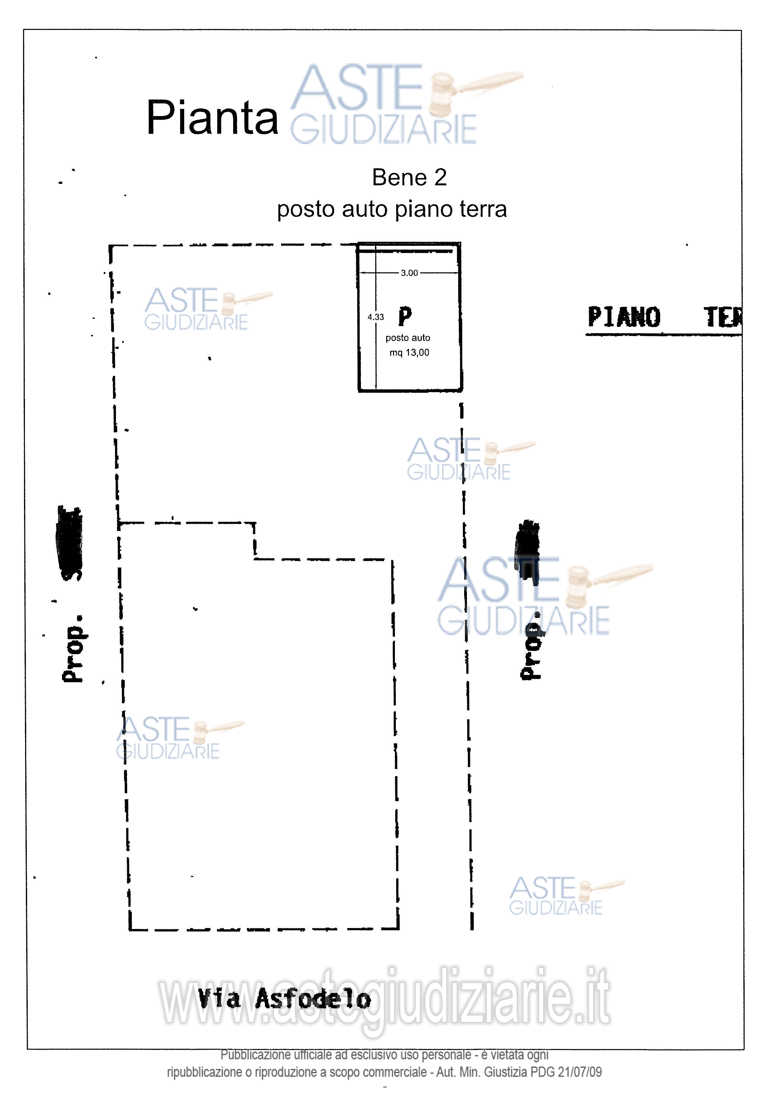 Planimetria del bene