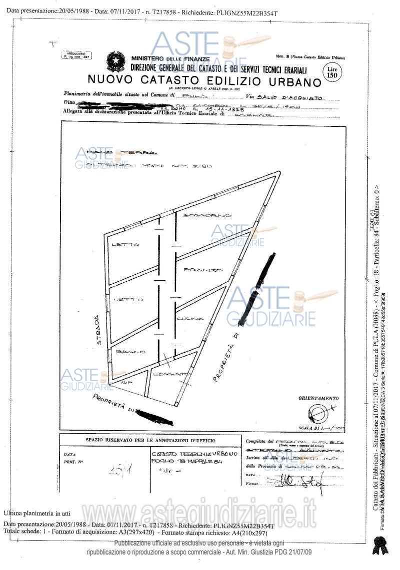 Planimetria del bene