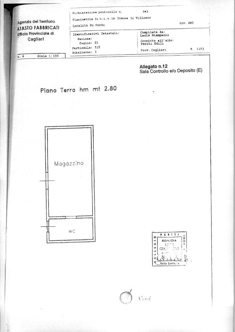Planimetria del bene