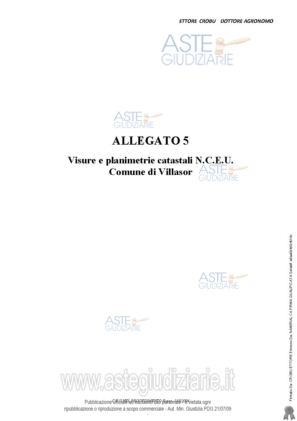Planimetria del bene