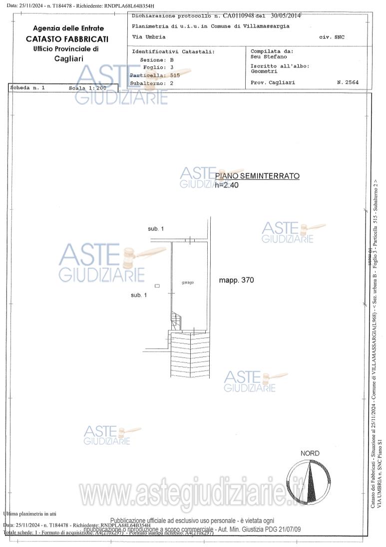 Planimetria del bene
