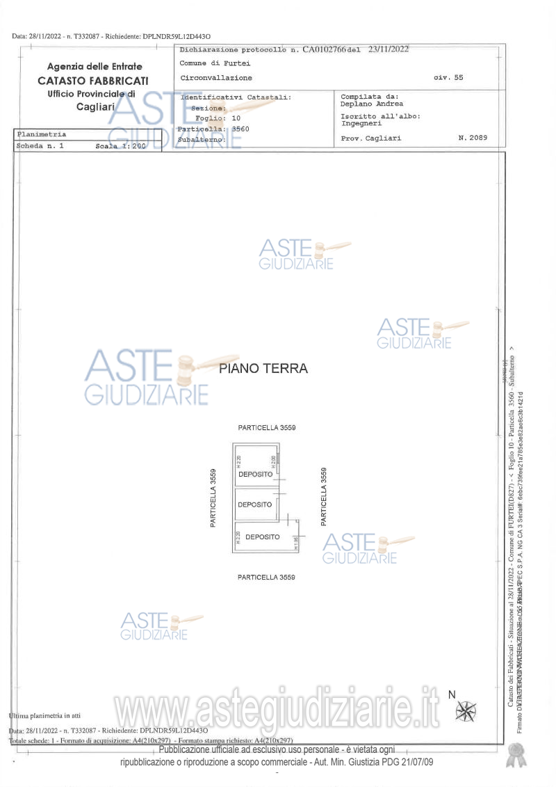 Planimetria del bene