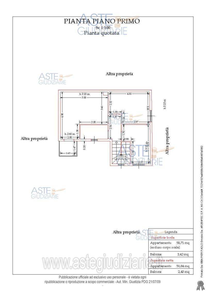 Planimetria del bene