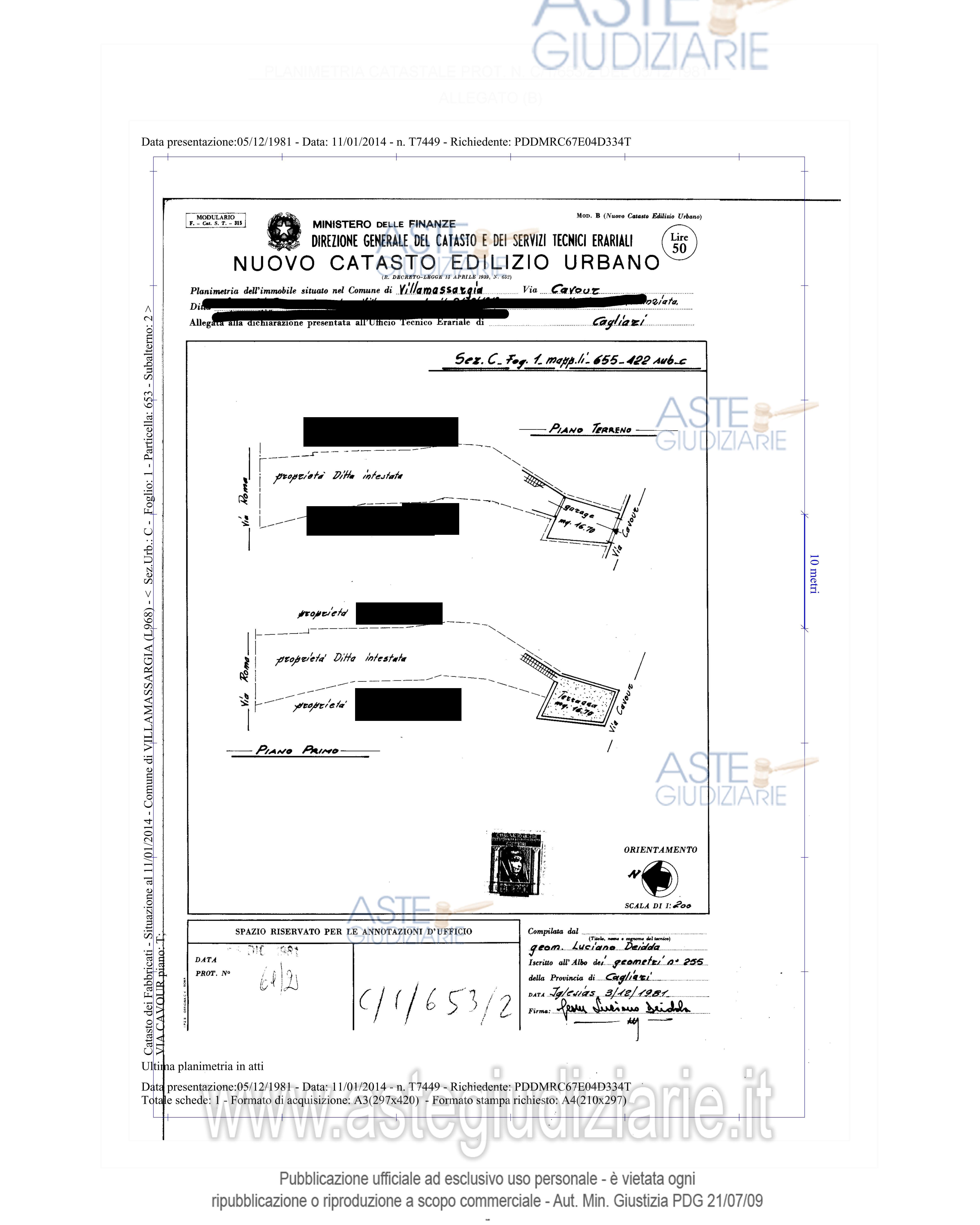 Planimetria del bene