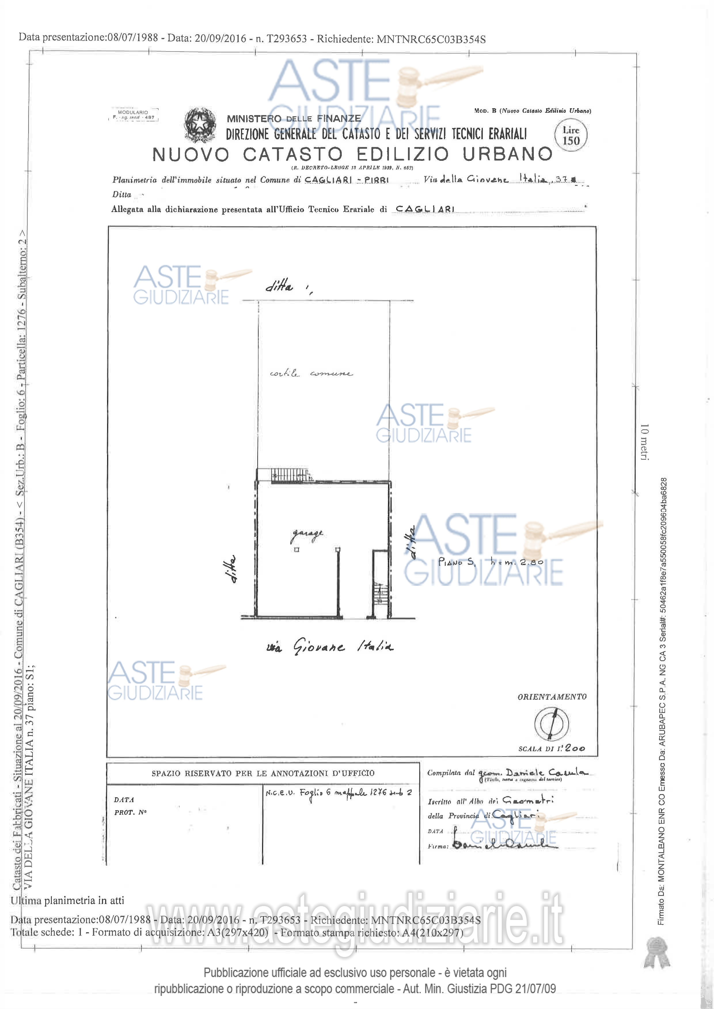 Planimetria del bene