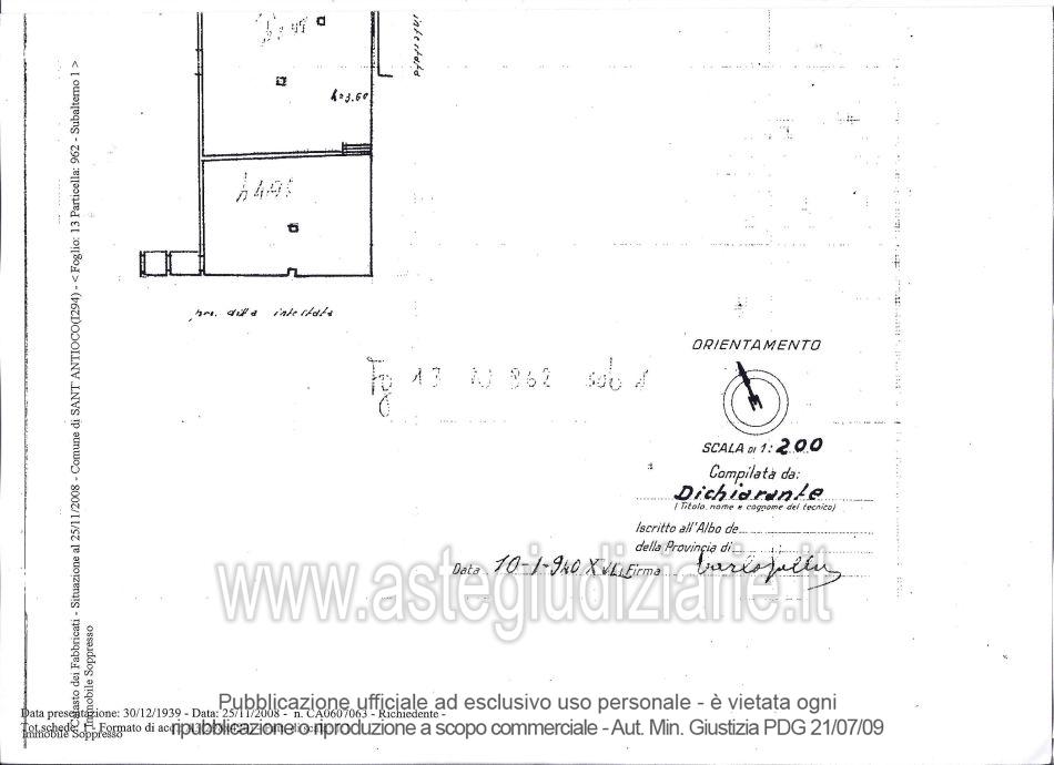 Planimetria del bene