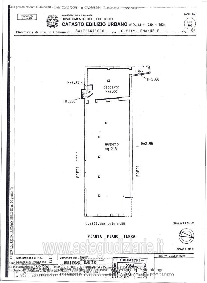 Planimetria del bene