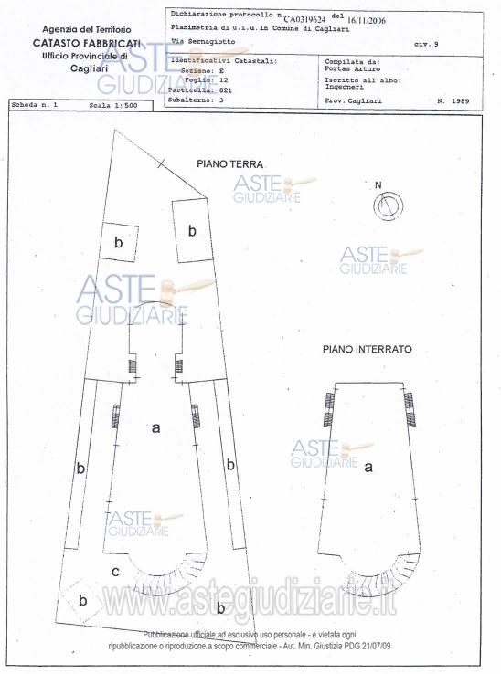 Planimetria del bene