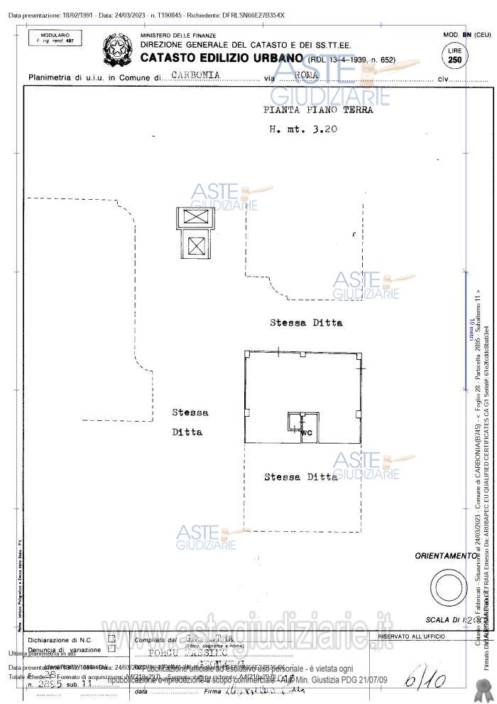 Planimetria del bene