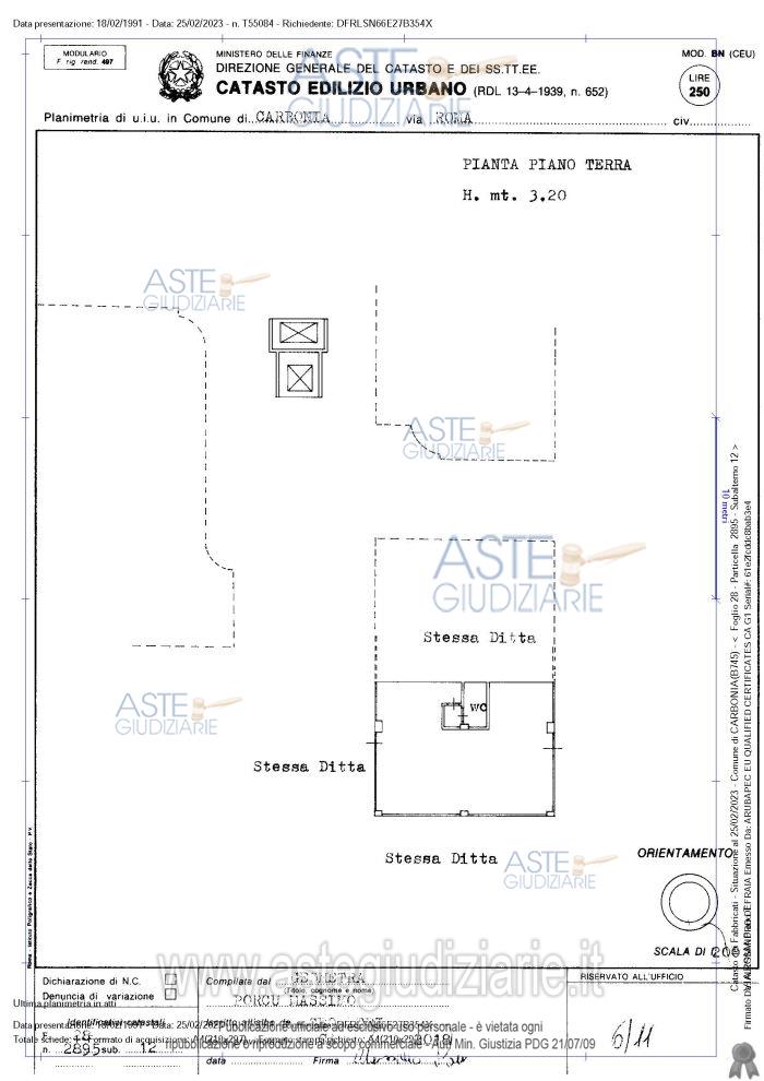 Planimetria del bene