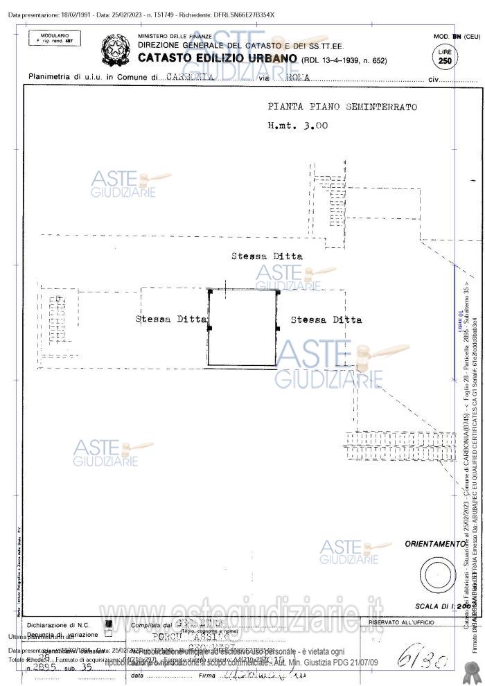 Planimetria del bene