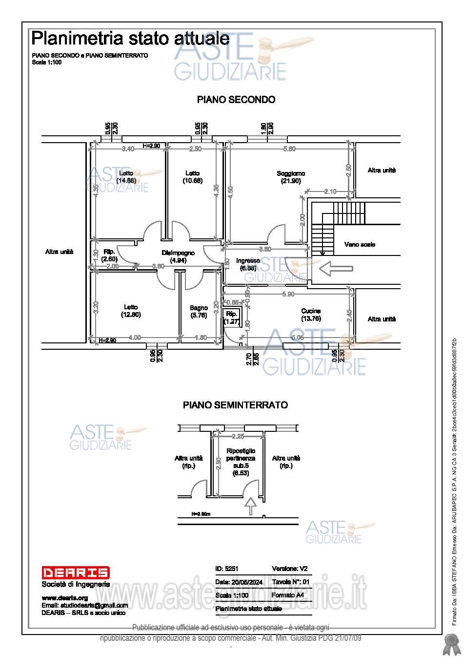 Planimetria del bene