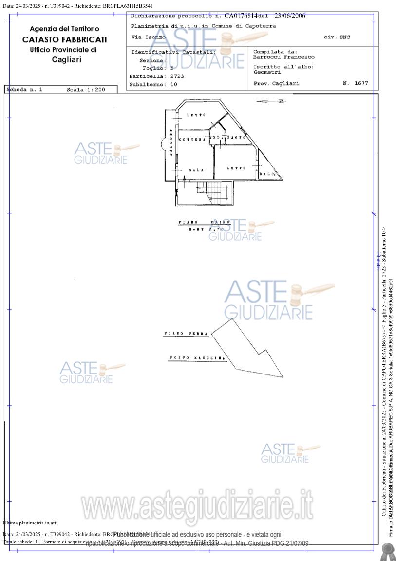 Planimetria del bene