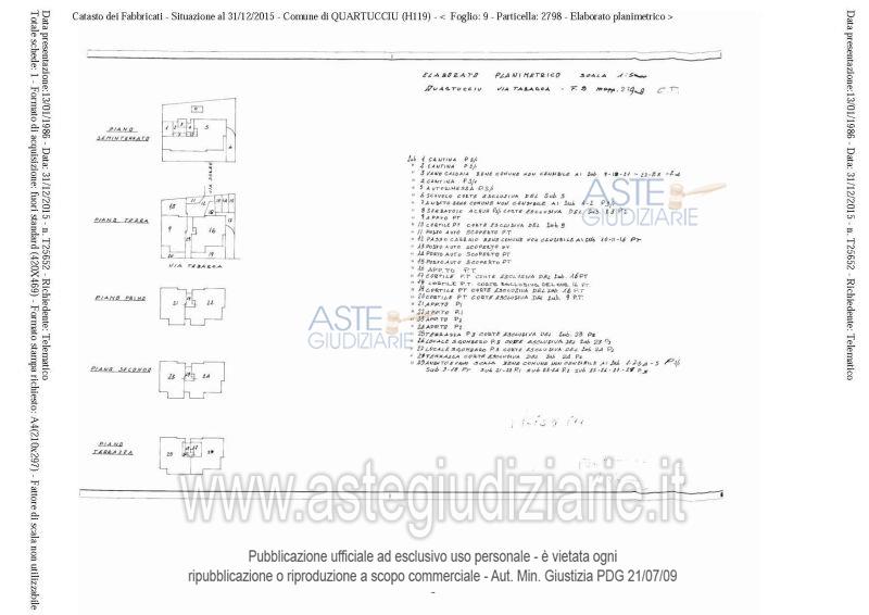 Planimetria del bene