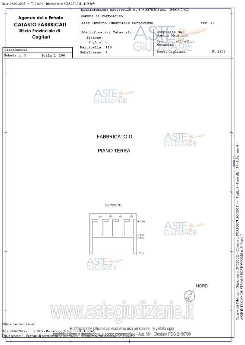 Planimetria del bene