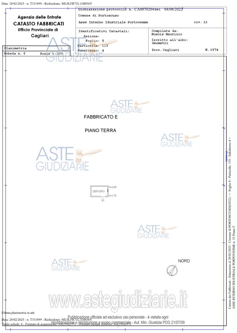 Planimetria del bene