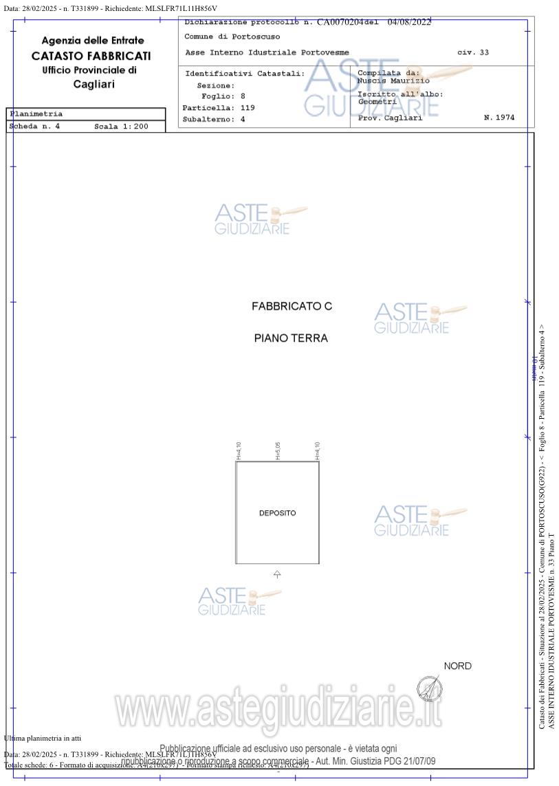 Planimetria del bene