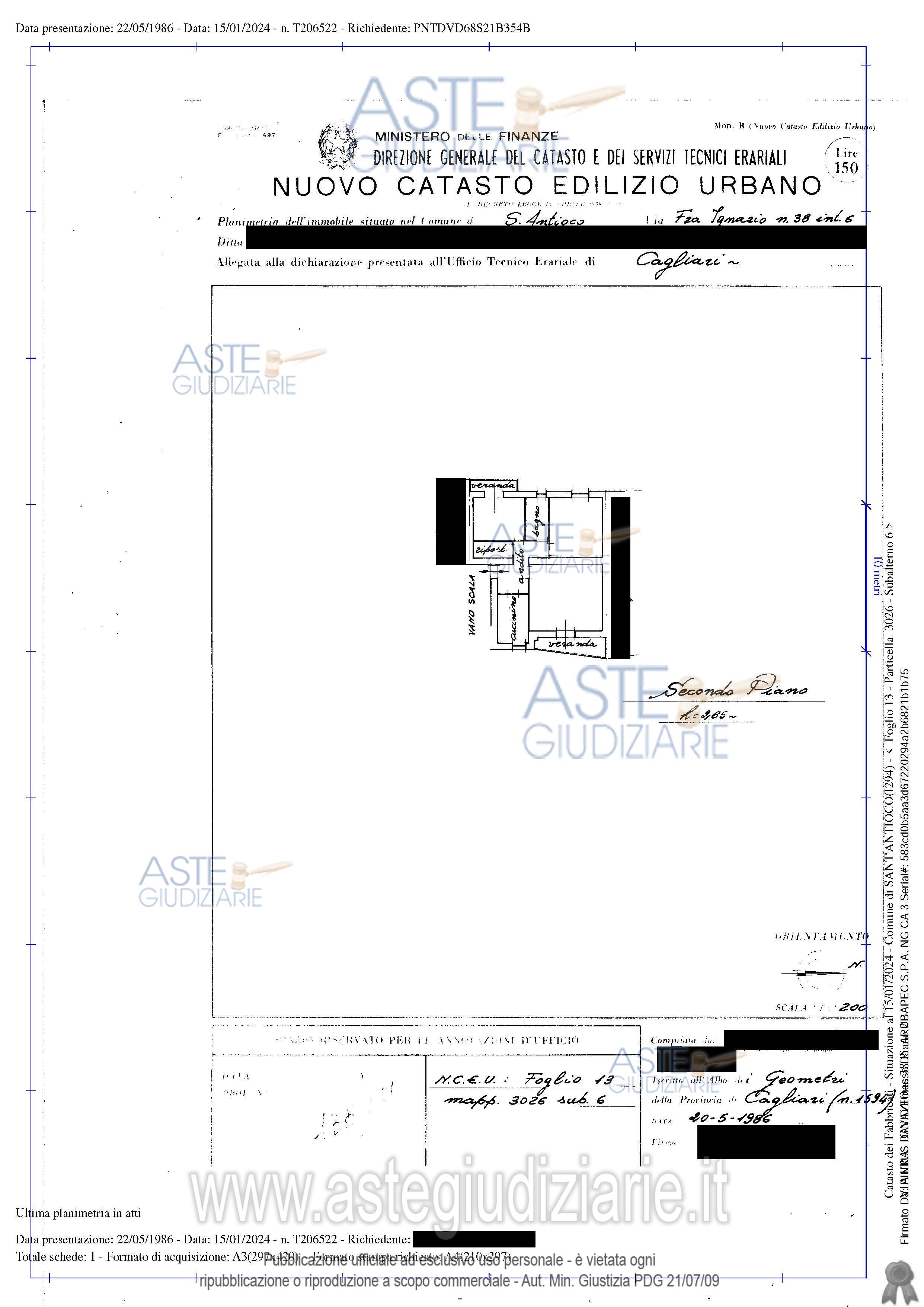 Planimetria del bene