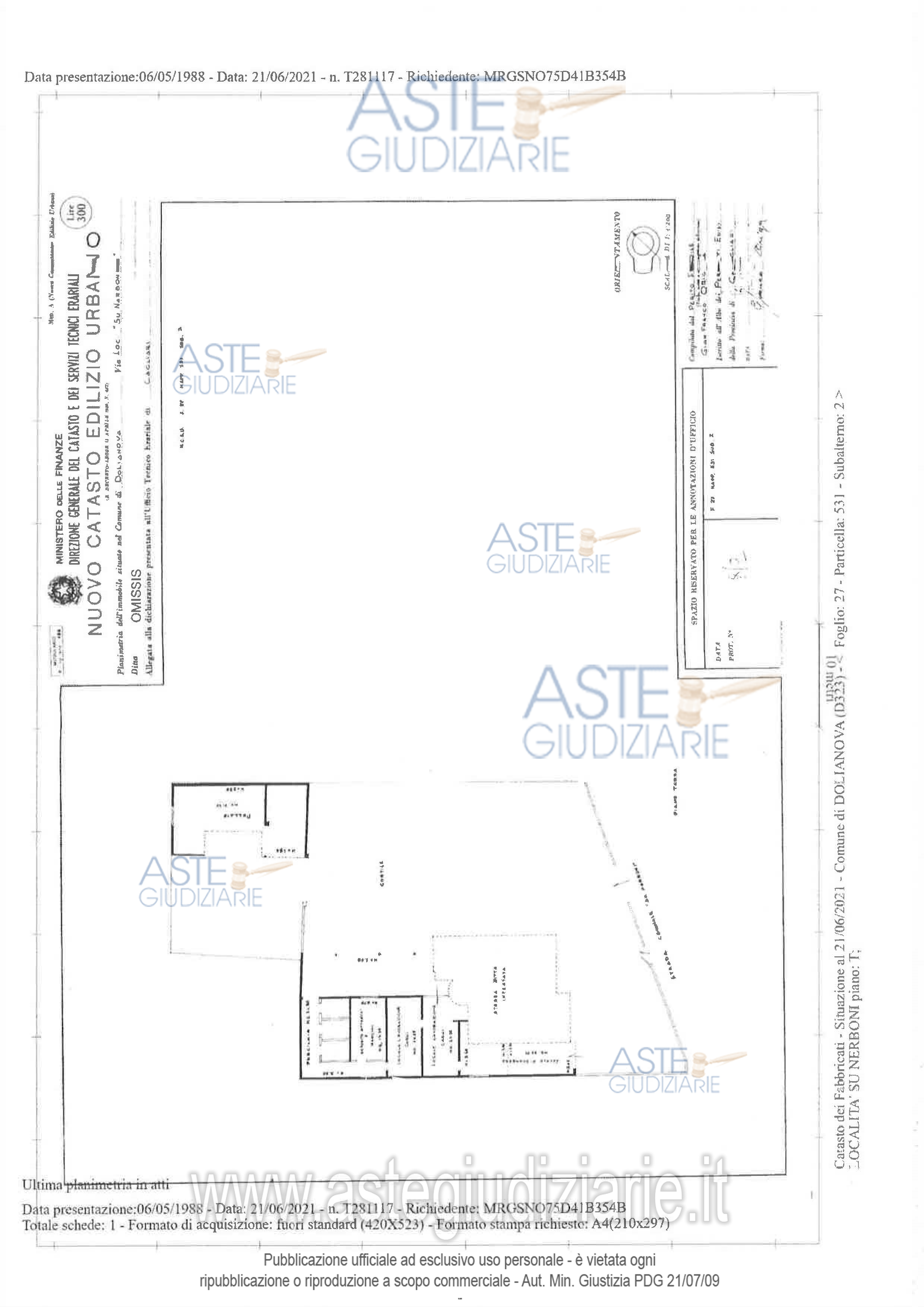 Planimetria del bene