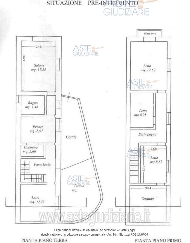 Planimetria del bene