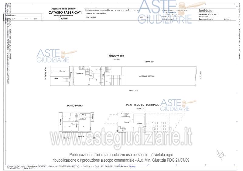 Planimetria del bene