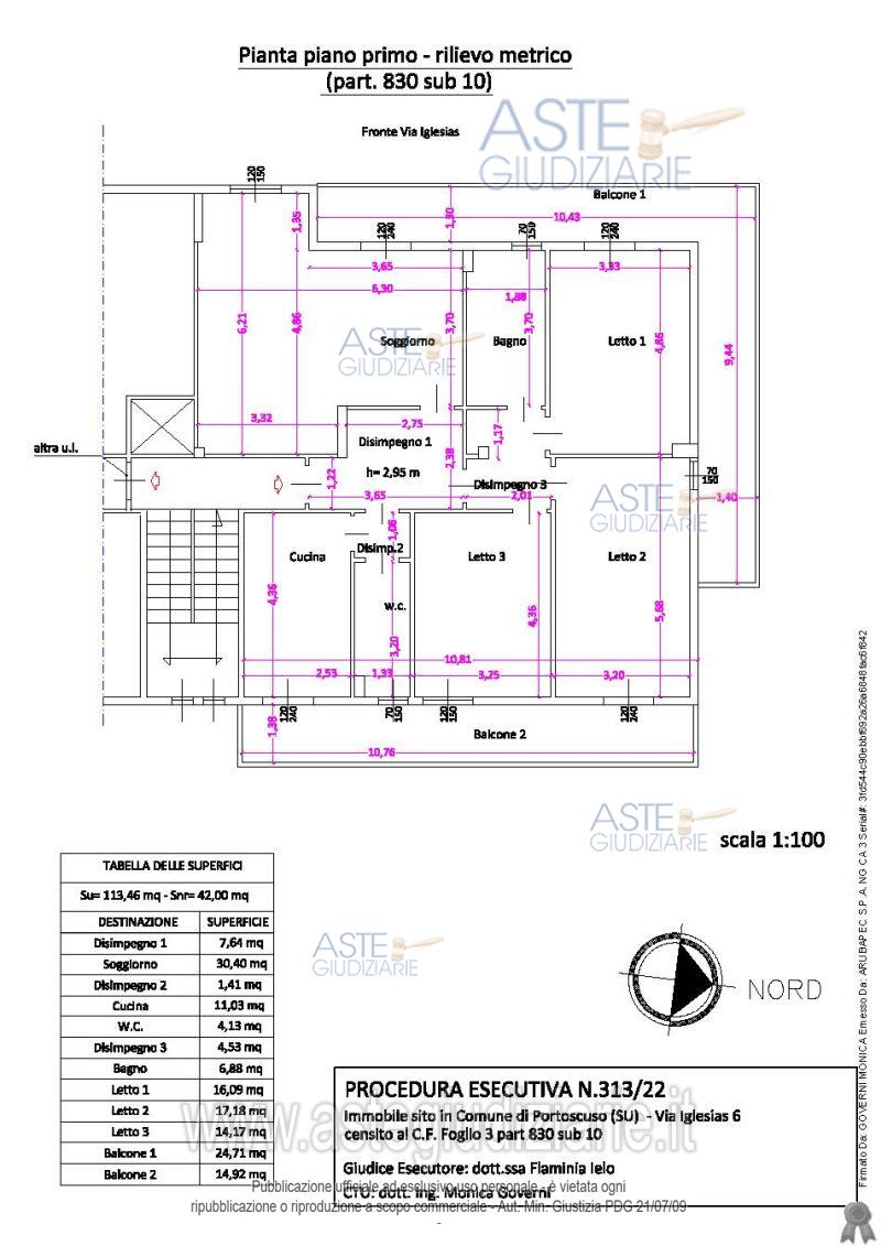 Planimetria del bene