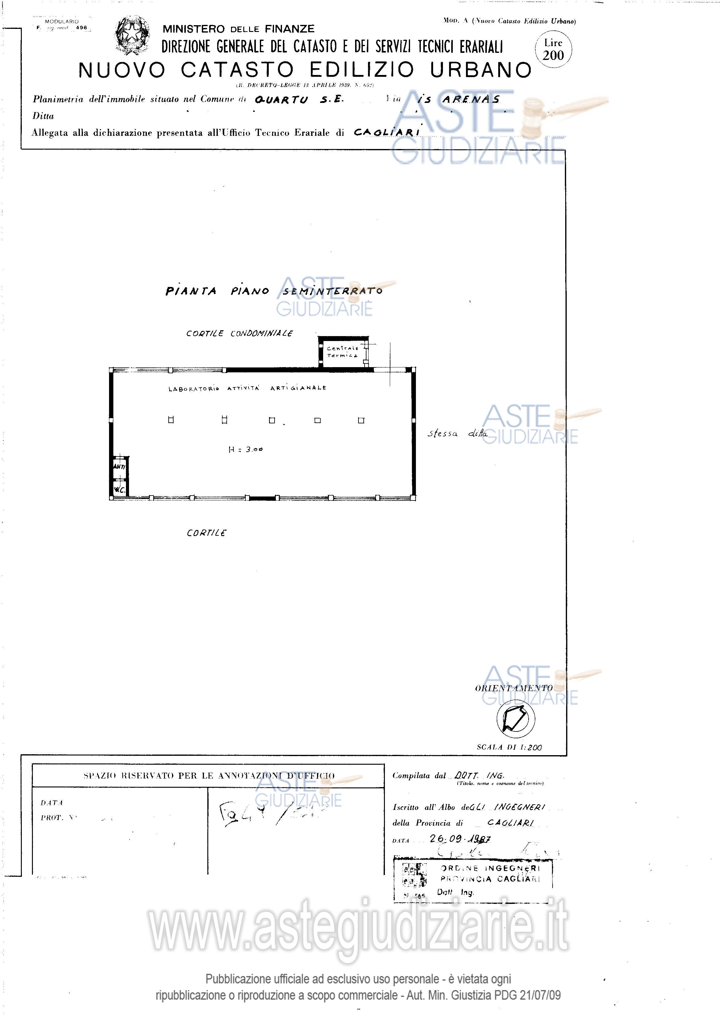 Planimetria del bene