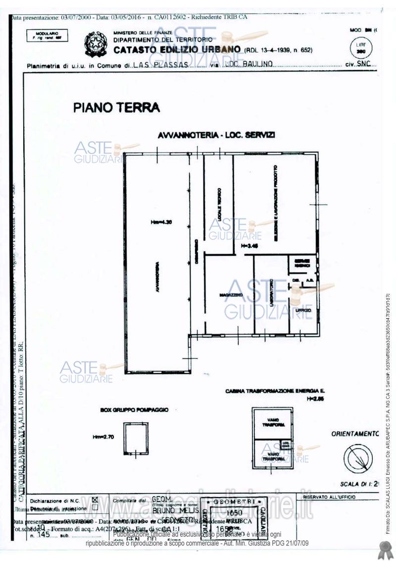 Planimetria del bene