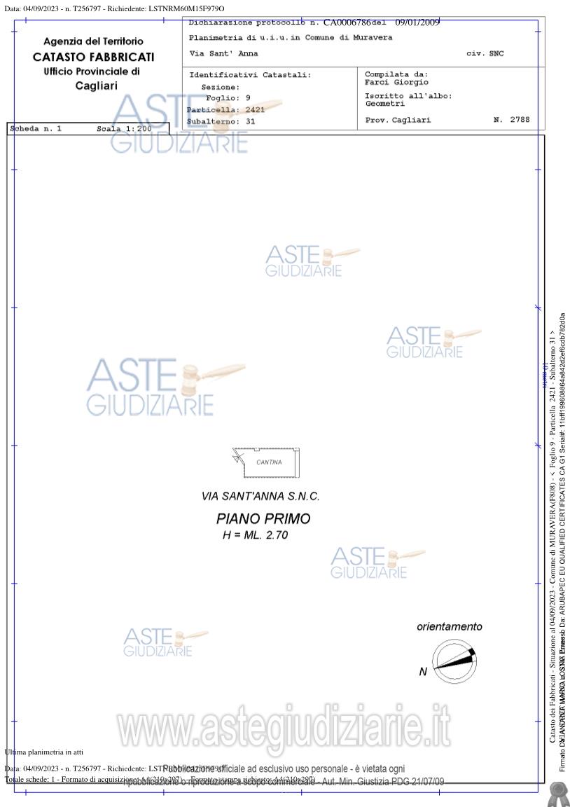 Planimetria del bene