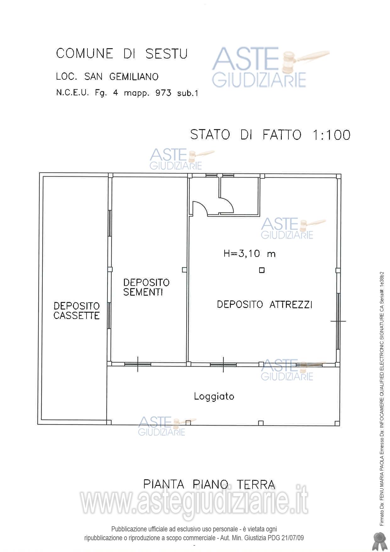 Planimetria del bene