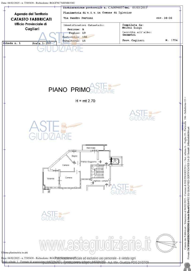 Planimetria del bene