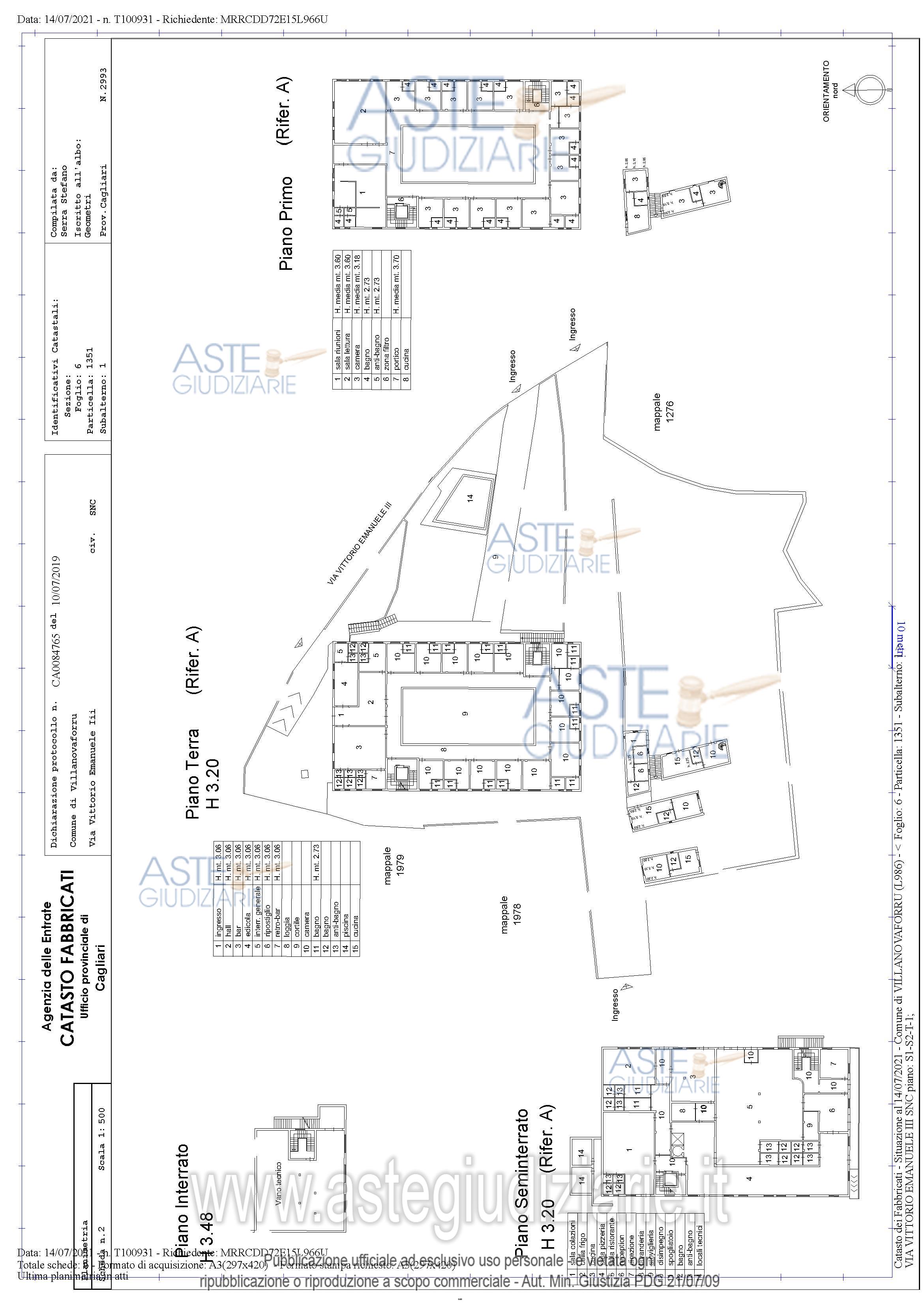 Planimetria del bene