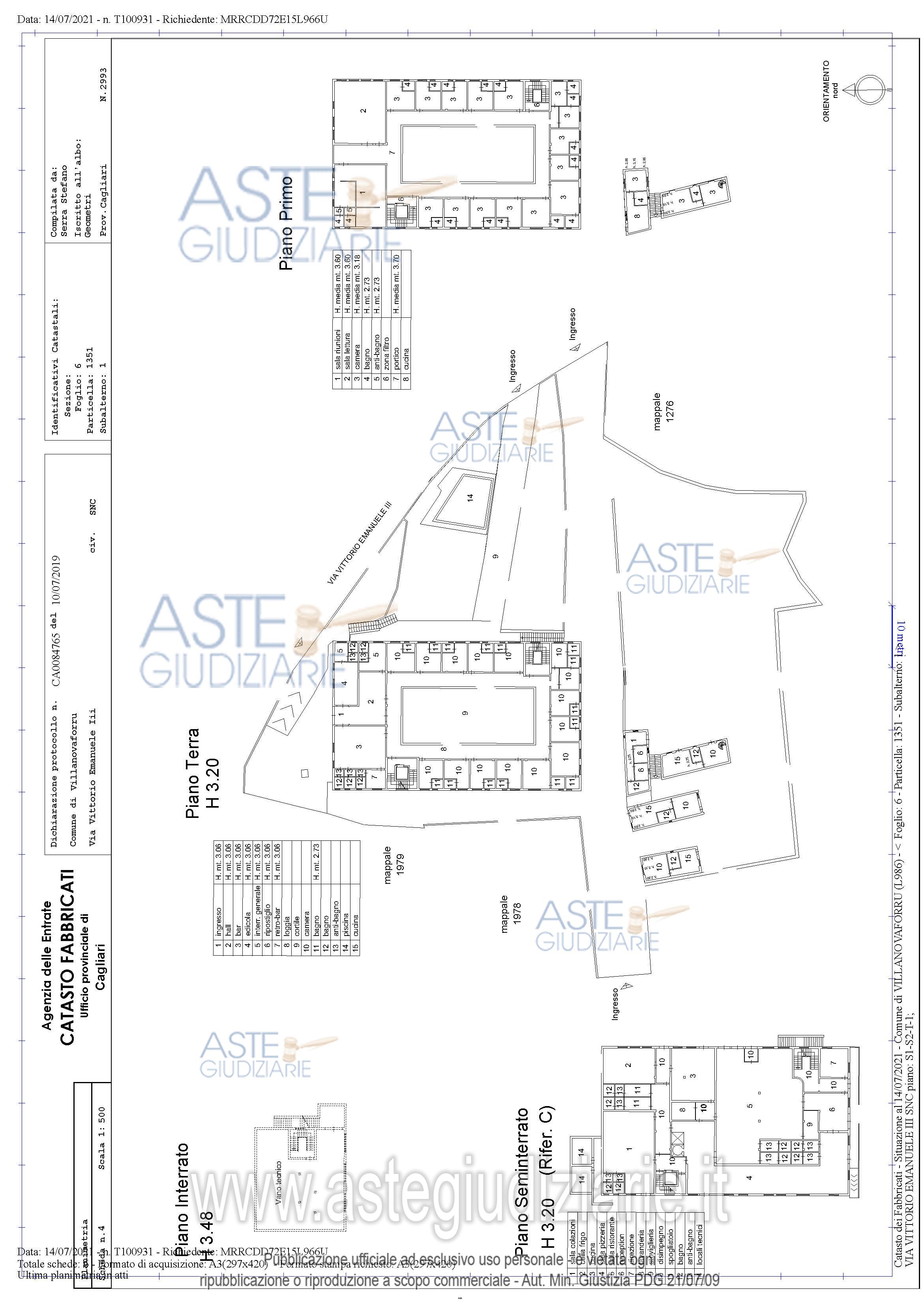 Planimetria del bene