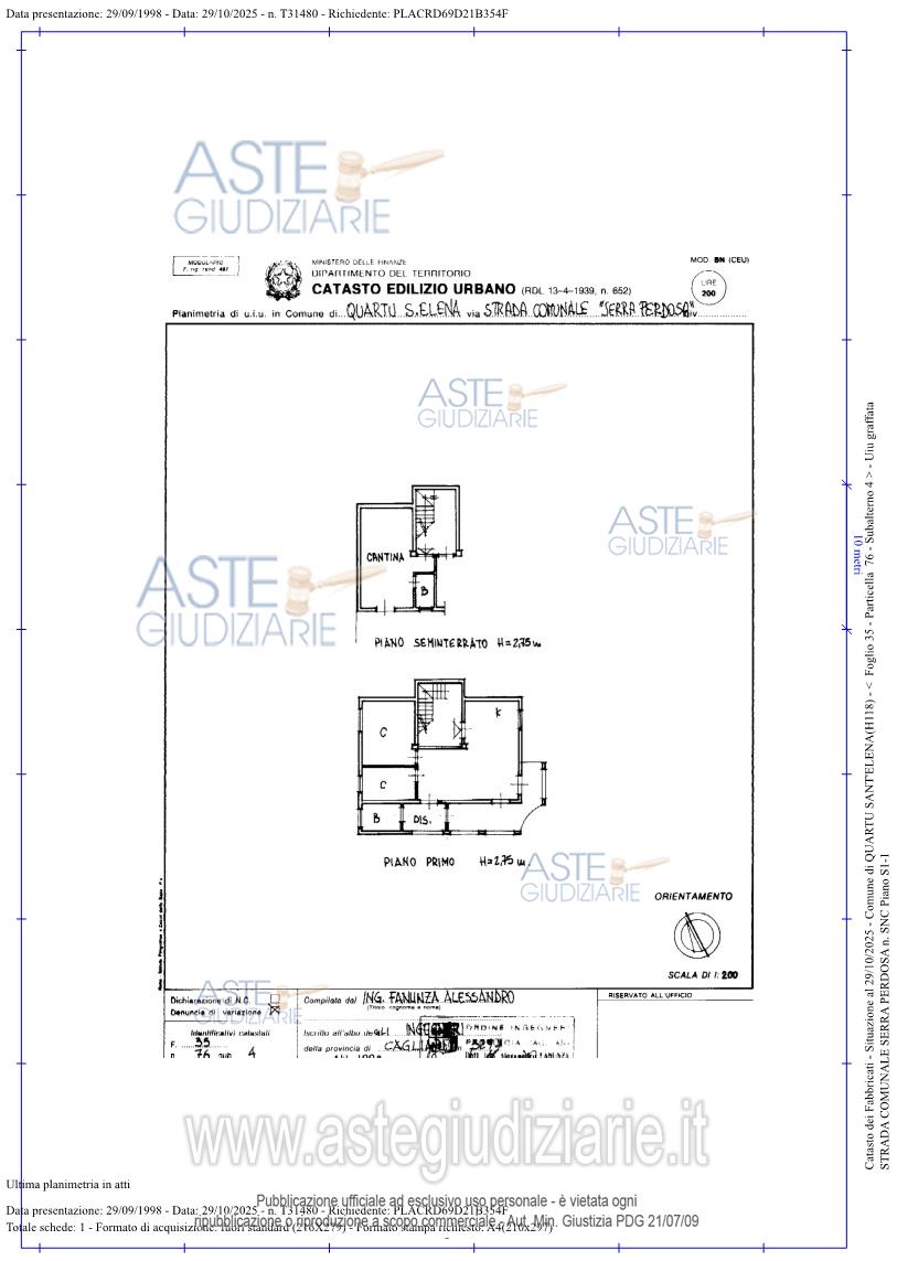 Planimetria del bene