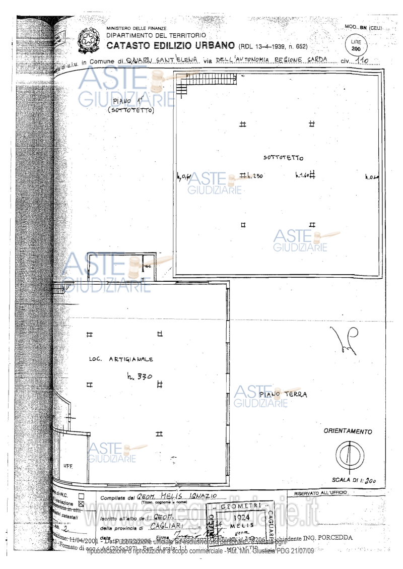 Planimetria del bene