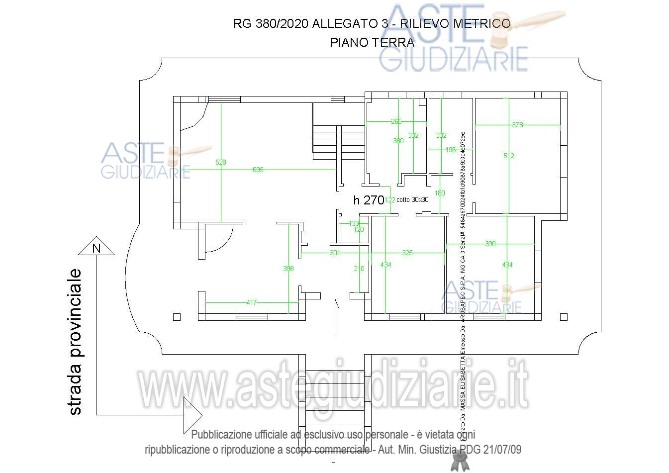 Planimetria del bene