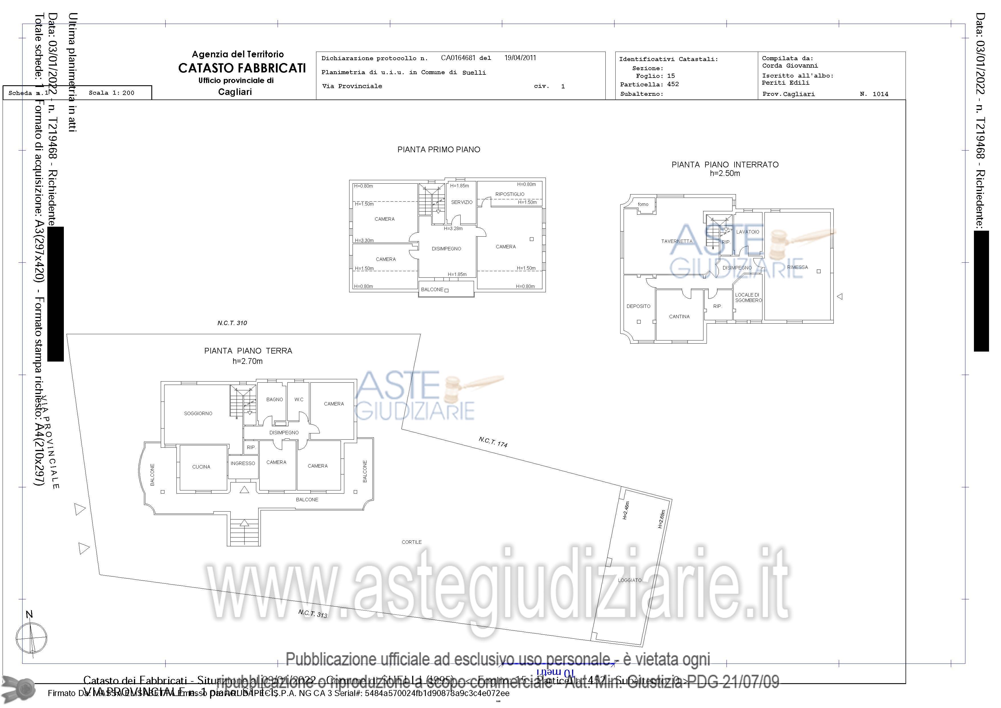 Planimetria del bene