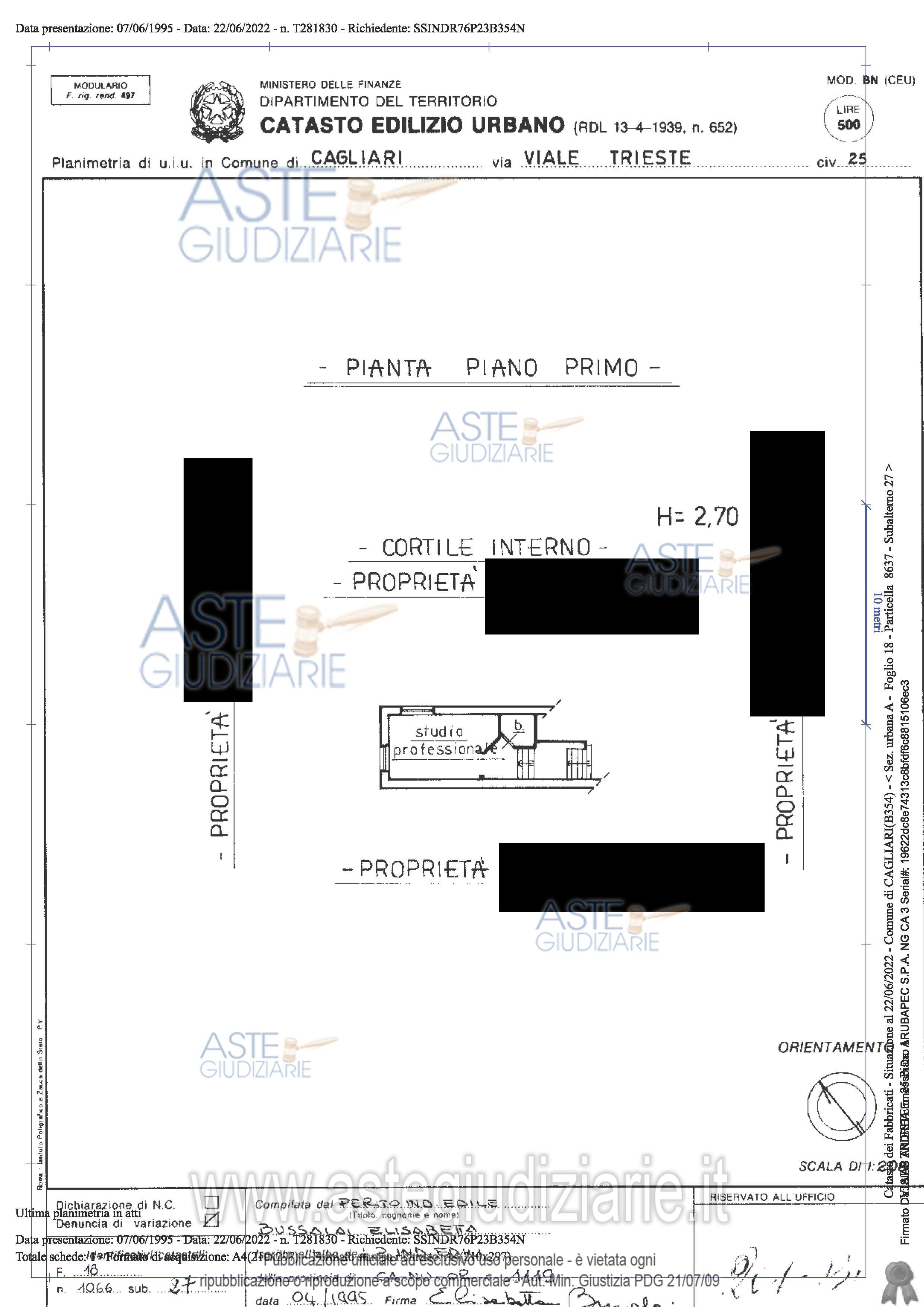 Planimetria del bene