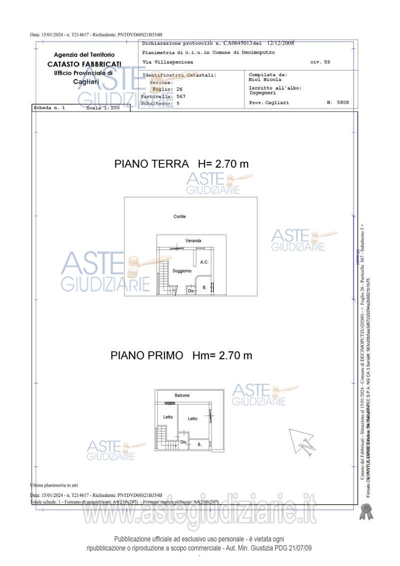 Planimetria del bene