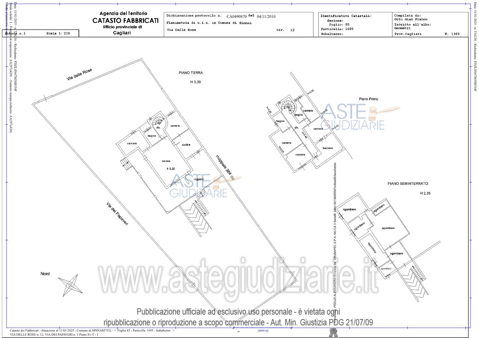 Planimetria del bene