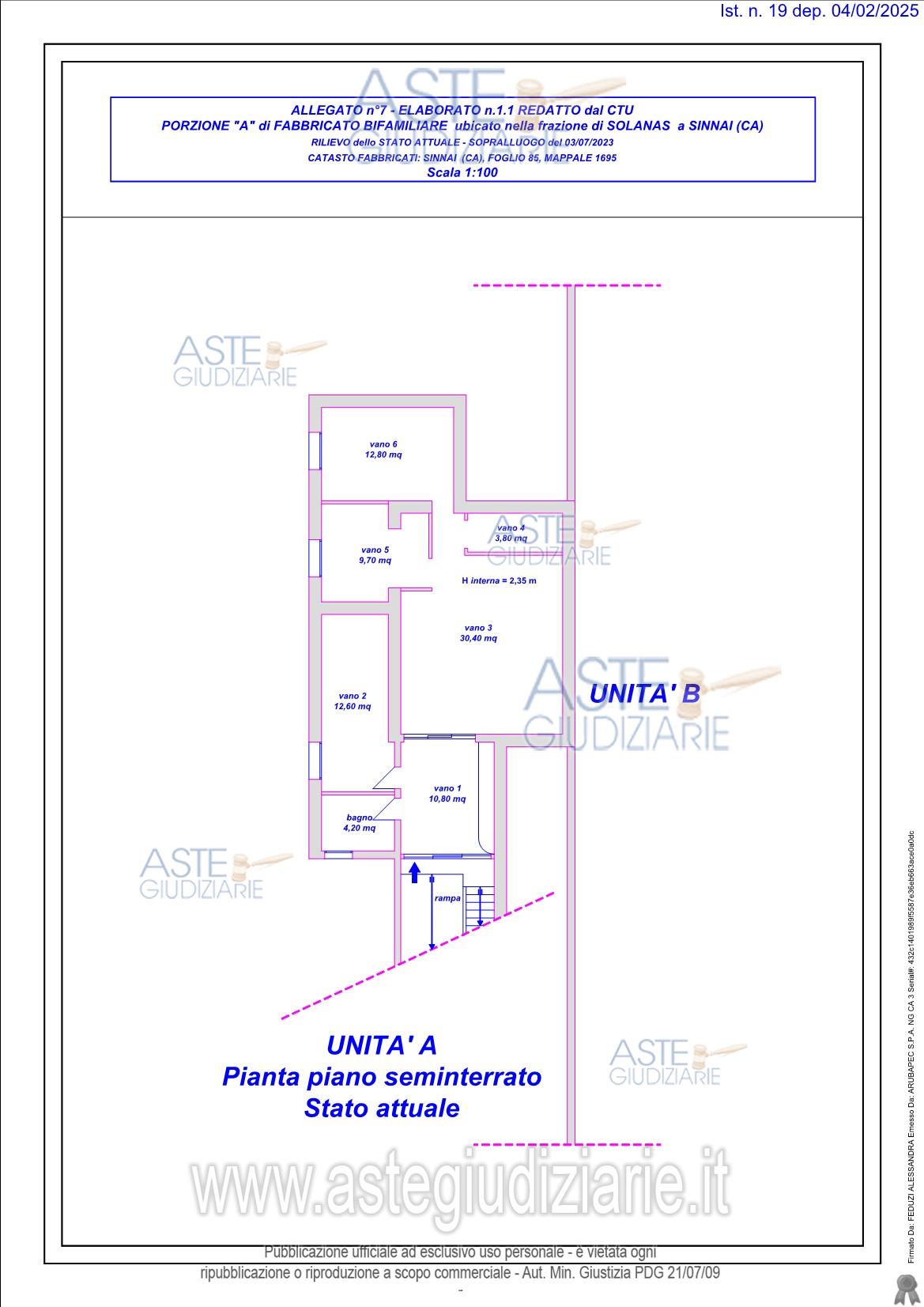 Planimetria del bene