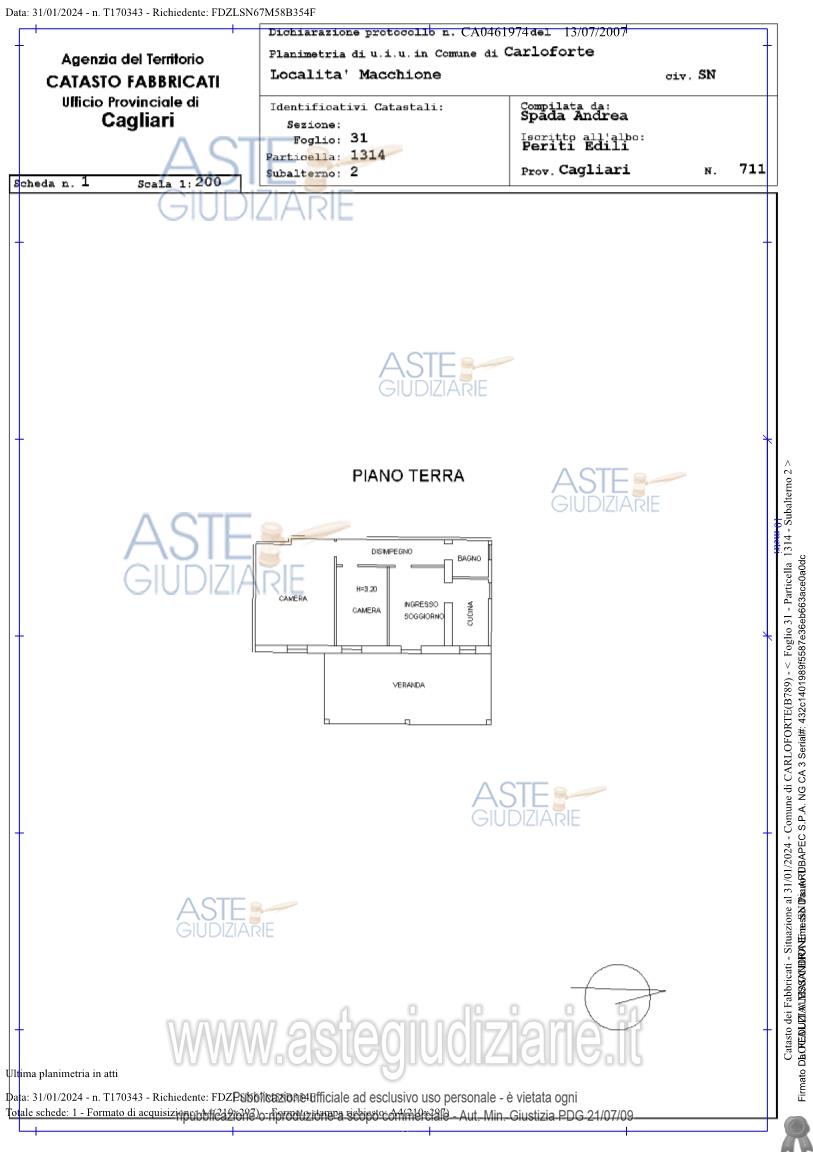 Planimetria del bene