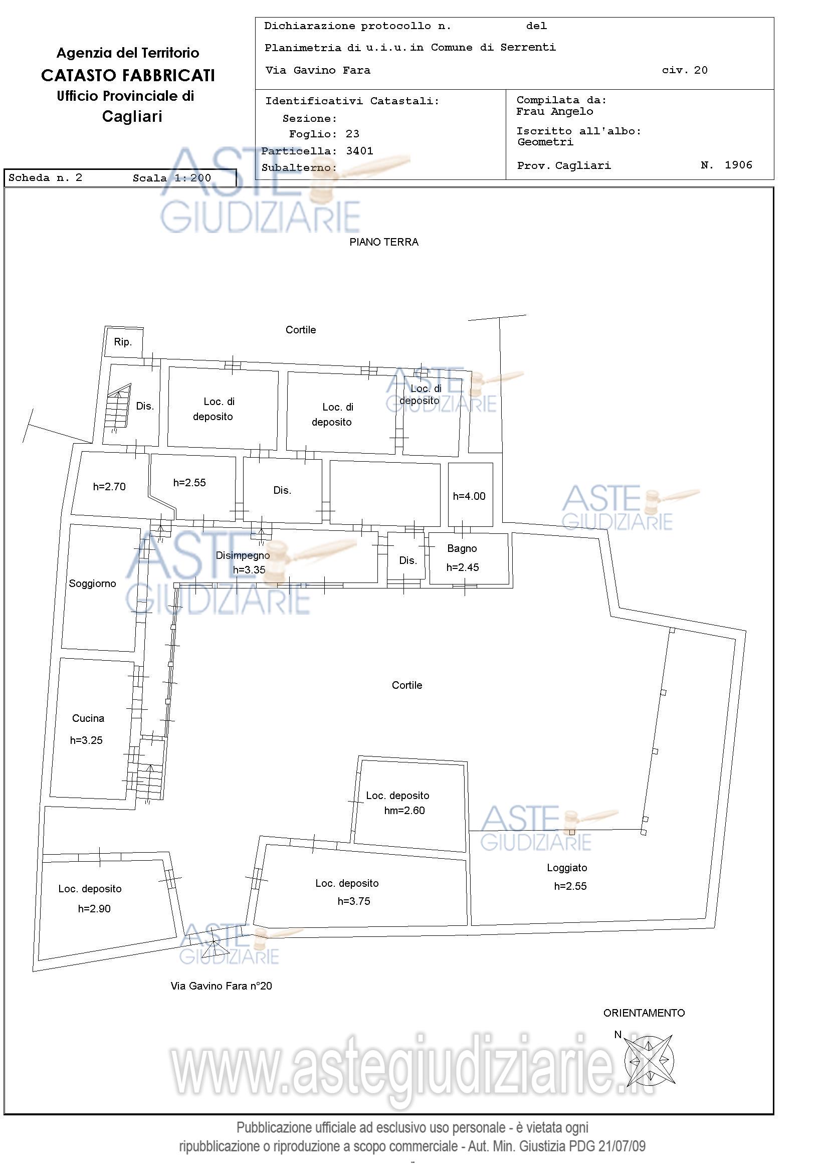 Planimetria del bene